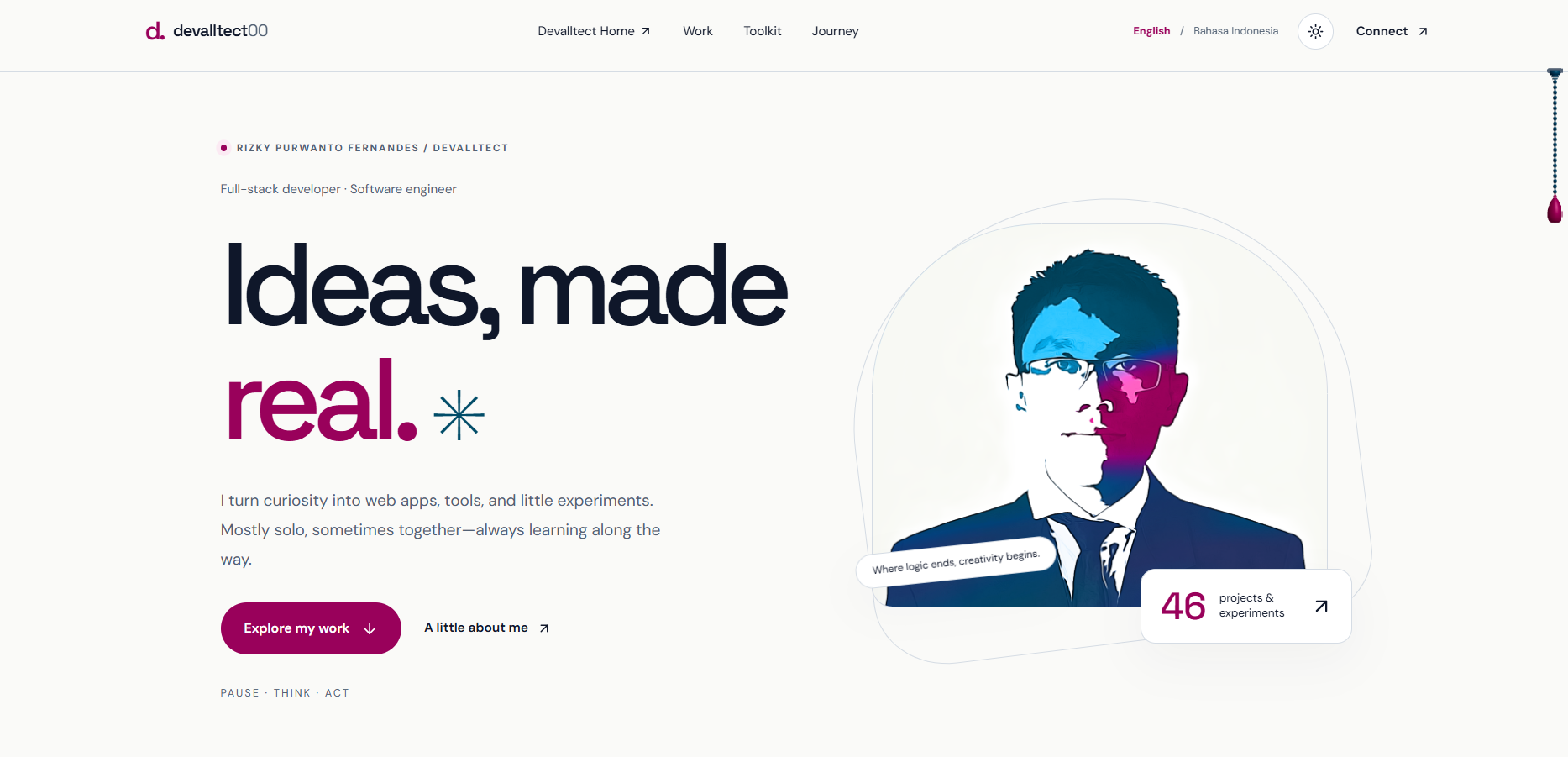 Devalltect Portfolio v2 — Portofolio Developer Interaktif